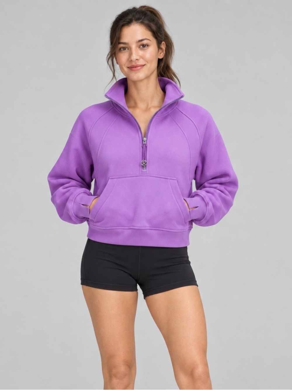 lululemon Scuba Oversized Half Zip Half-Zip Pullover Clean Girl Workout XS/S